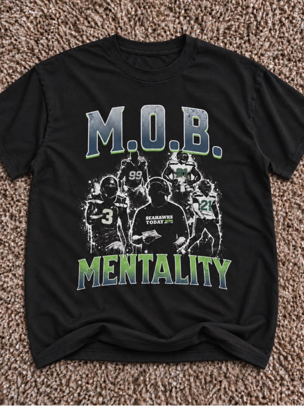 Seahawks Today M.O.B. Mentality Black Graphic T-Shirt